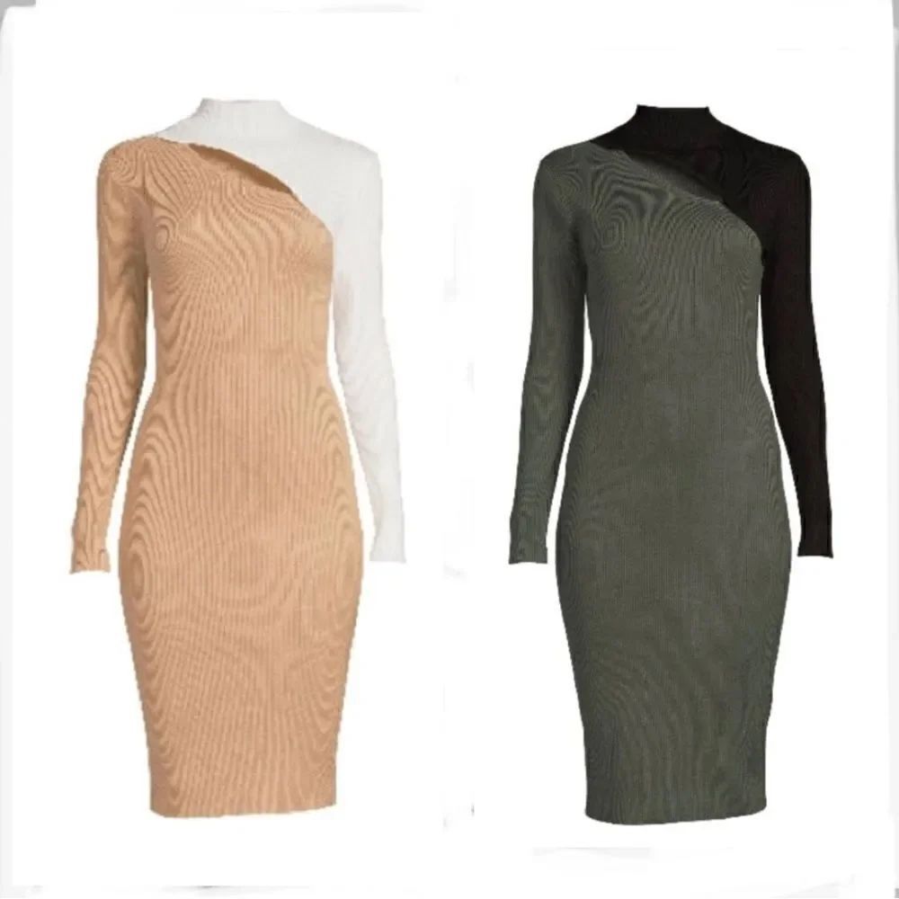 Women’s Juniors Funnel Neck Ribbed Dresses 2-Pack Size XS